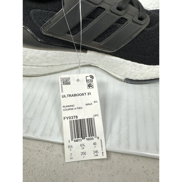 Adidas UltraBoost 21 Core Black Running Shoes Mens Size 7 / Womens Size 8 NEW main image 8
